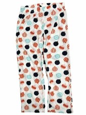 Womens White Fleece Christmas Ornament Holiday Pajama Bottoms Sleep Pants Large