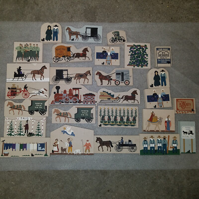 Lot of 27 A Cat's meow Country Tradition Eastern Ohio Amish tiles blocks figures