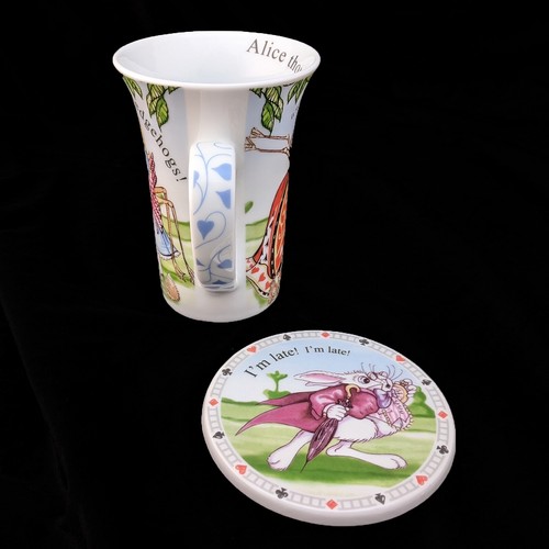 Alice in Wonderland's Cafe Flamingo Mug & Rabbit Coaster Cardew Design in Tin - Picture 5 of 8
