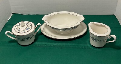NORITAKE IVORY NORMA CHINA PATTERN #7016 -CREAMER, SUGAR, & GRAVY