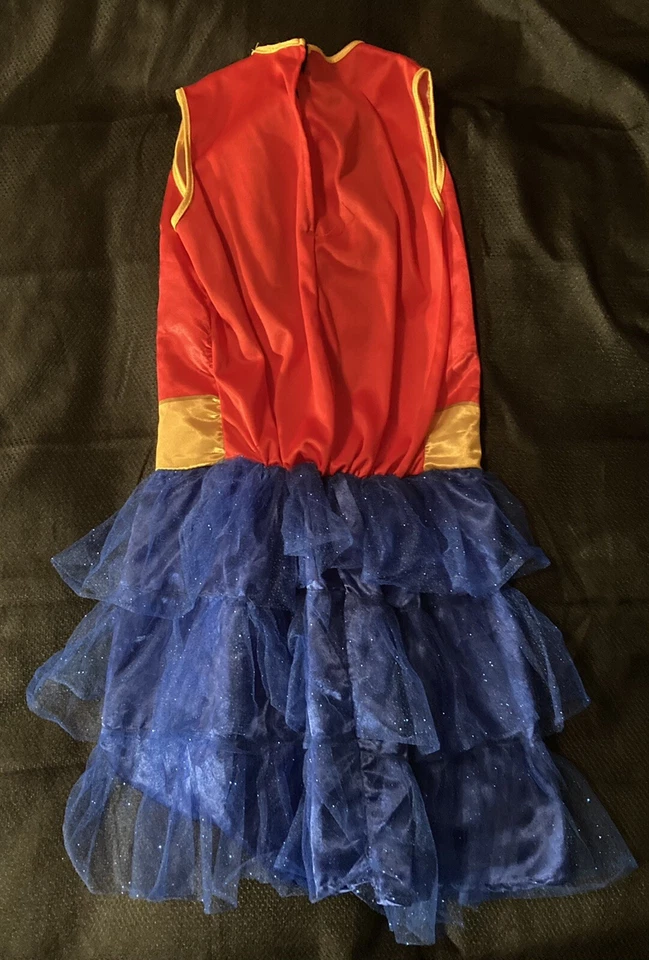 Vestido Disfraz Mujer Maravilla Rubie’s Girls con Capa Rojo/Azul Talla Grande 2017 Foto 3 de 4