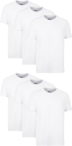 Men's Cotton Moisture-Wicking Crew Neck Undershirts - Multi-Pack Options