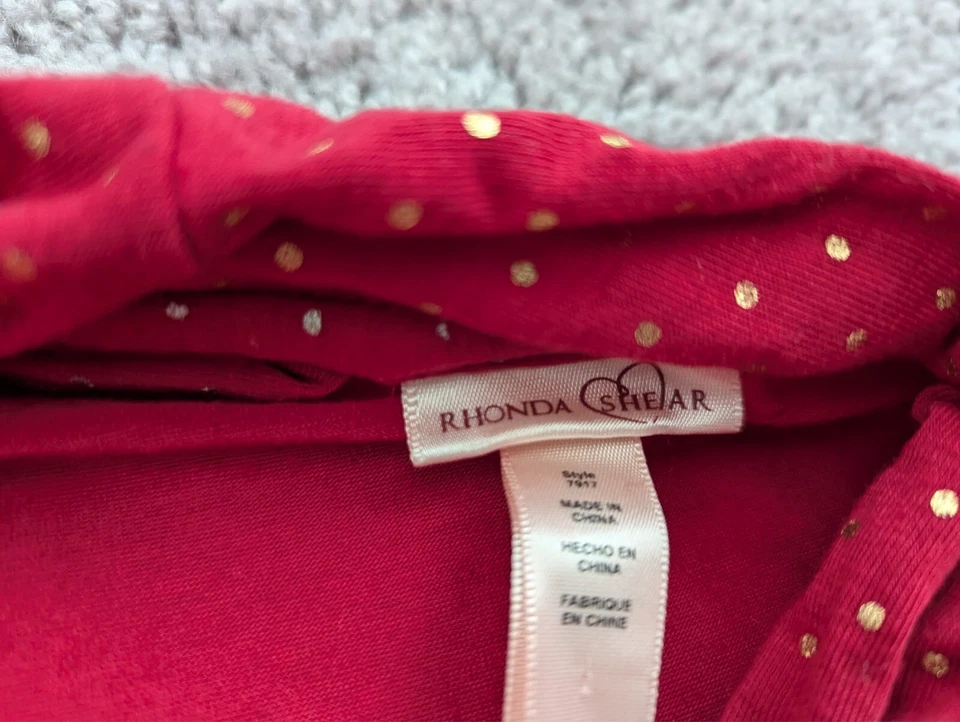 Bata de cizalla Ronda para mujer manga mediana 3/4 roja frente abierto lunares Foto 2 de 4