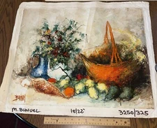 LISTED SPANISH MANUEL BUNUEL Signed ORIGINAL OIL on CANVAS Floral STILL LIFE