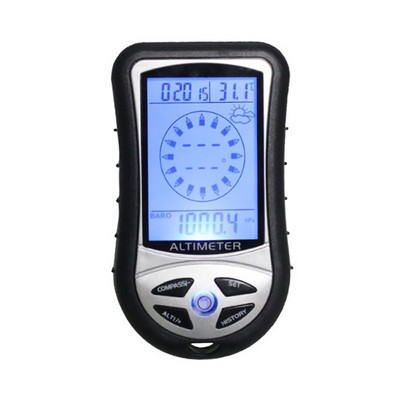 8in1 Hiking Camping Handheld LED Digital Compass Altimeter Barometer Thermometer