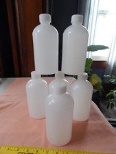 6 NEW 500ml/17oz Plastic Graduated Lab Chemical Reagent Boston Round Bottle