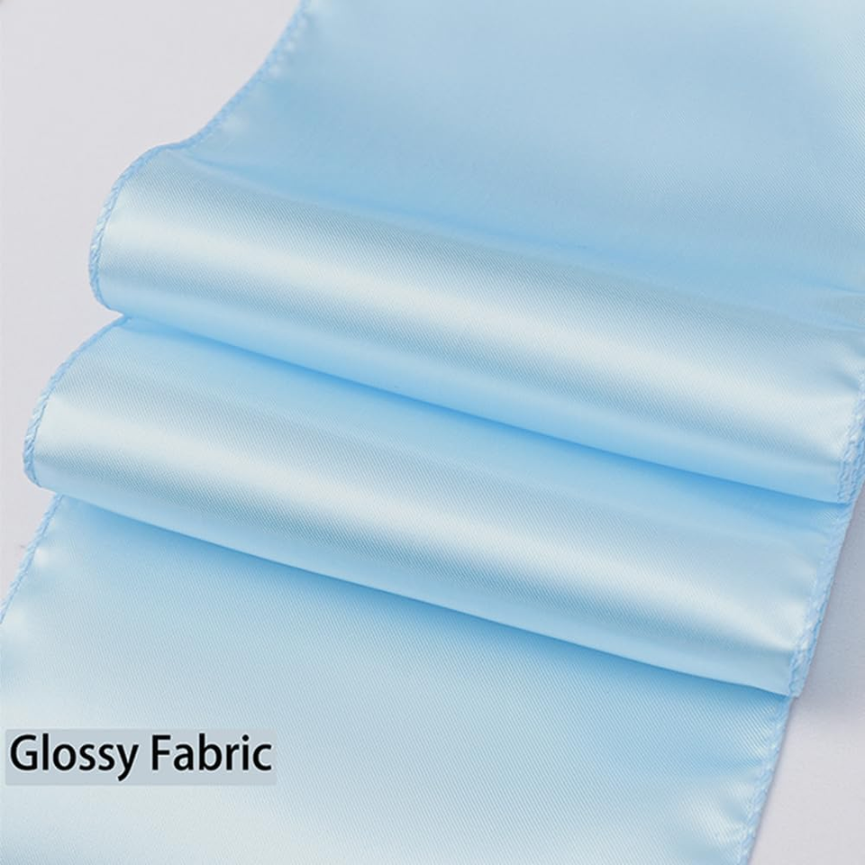 50 Pack Satin Baby Blue Chair Sashes for Wedding Party Birthday Baby