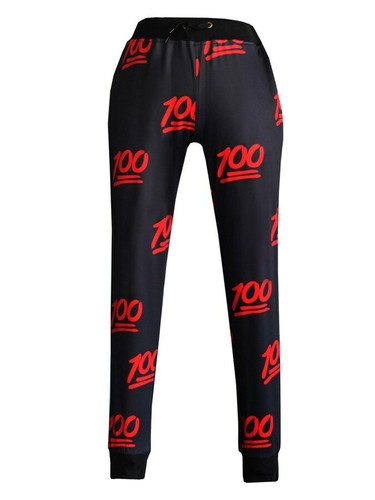 No Country Pants | Nwt Emoji 100 Joggers | Color: Black/Red | Size: M | Methoma's Closet