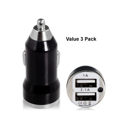 3 pack Dual USB 3.1A Car Charger for Smartphone and Tablets Buy Direct & Save