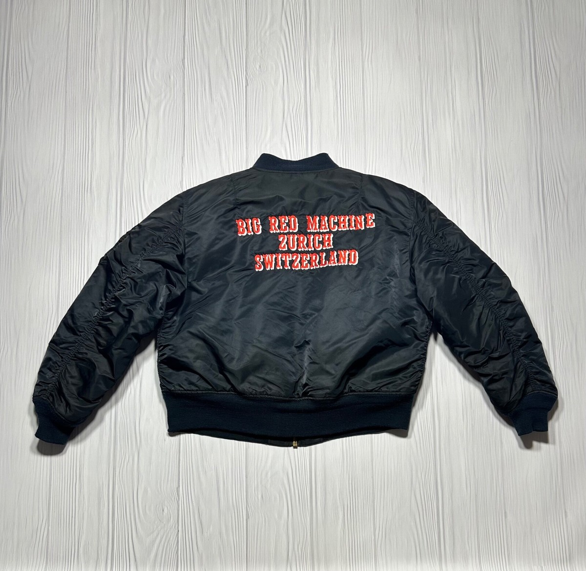 ALPHA INDUSTRIES USA製LARGEボルドー　ma1古着90S Vintage Alpha Industries MA-1 Flight Bomber Jacket Large