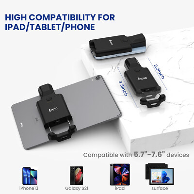 2D QR Code Wireless Barcode Scanner Phone Back Clip for IPad,iPhone, Android PC