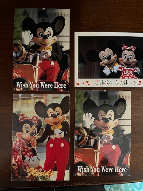 MICKEY'S FLORIDA COLLECTION - DISNEY Vintage POSTCARDS - Lot of 4