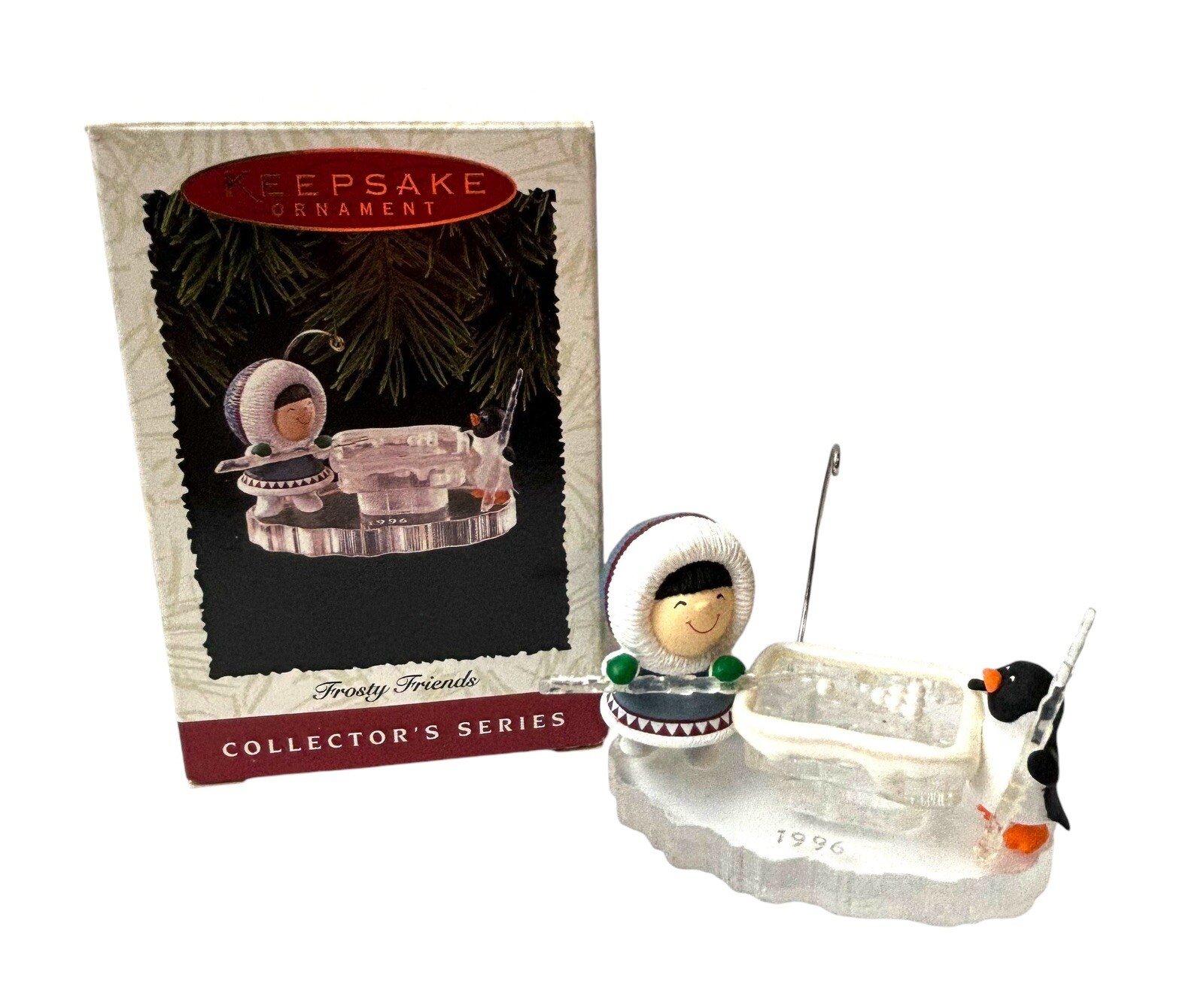 Hallmark Keepsake Ornament Frosty Friends 1996 - Eskimo & Penguin Billiards #17