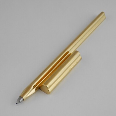 BVLGARI Gold Plated Slim Ballpoint Pen (Blue Ink) FREE SHIPPING