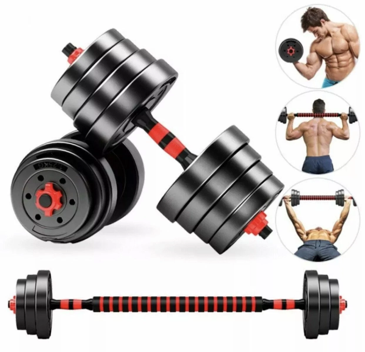 30KG DUMBBELL WEIGHTS SET HOME GYM BARBELL WEIGHT LIFTING DUMBELLS PAIR NEW KIT