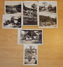 Lot Of 7 VTG US Military Camp Photos B W Mess Hall Tents Etc