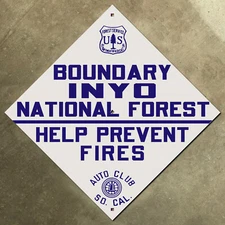 Inyo Forest California ACSC highway road sign auto club AAA USFS Mount Whitney