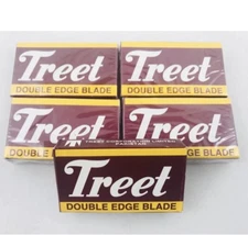 50 Treet Double Edge Safety Razor Shaving Blades Carbon Steel Black   2 Sided