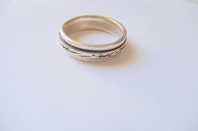 Bague En Argent Massif Jonc Alliance Anneaux Créateur Double Perle