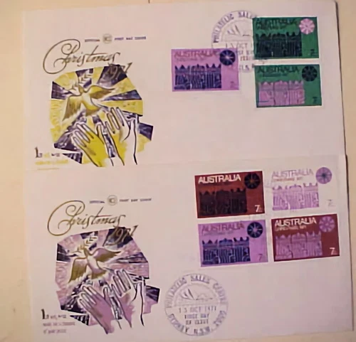 AUSTRALIA FDC BLOCK OF 7 1971 ON 2 SYDNEY