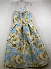 Eliza J Beautiful Women's Fit and Flare Blue Floral, Lined, Size 12