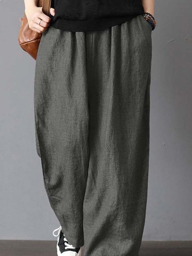 Retro Trousers Wide Leg Pants Baggy Pants Bottoms Loose Leisure Pants Solid ⚝ - Picture 10 of 20