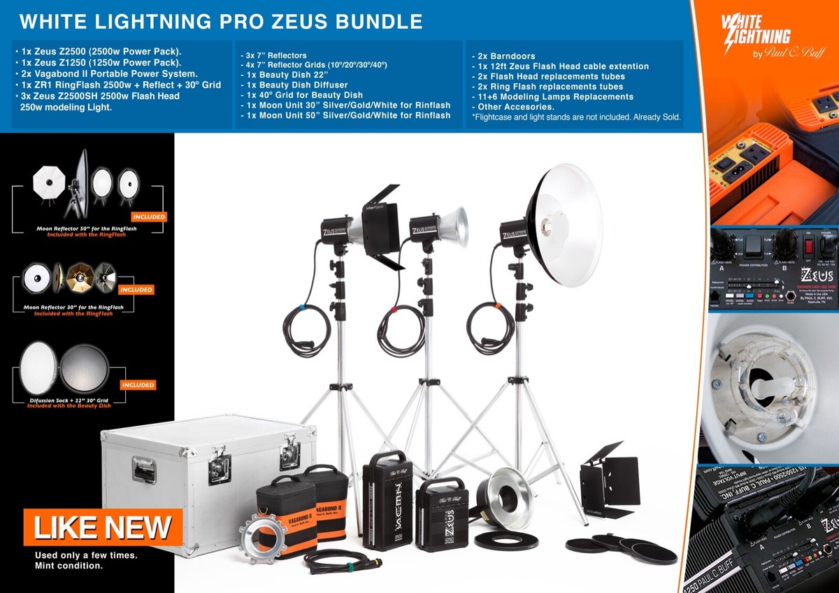Professional Photography Lighting Kit – Paul C Buff 2500W + 1250W