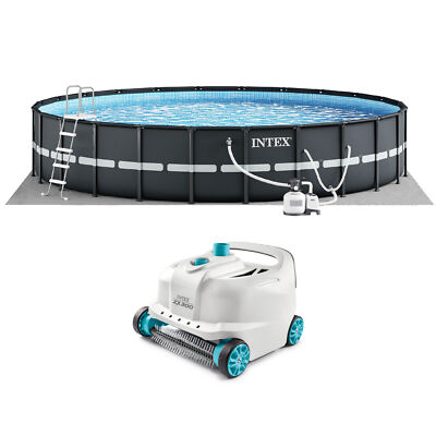 Intex Ultra XTR 18' x 52'' Above Ground Outdoor Pool Set with Pump & Robot Vacuum