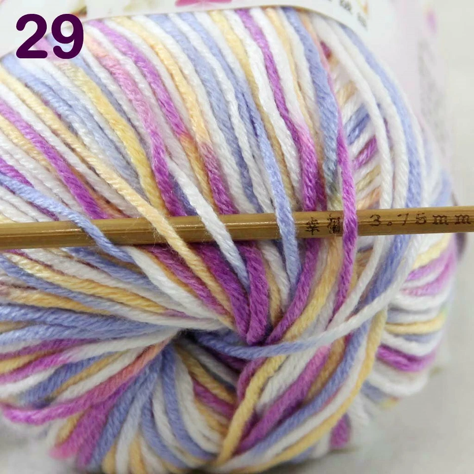 Sale New 8 Balls x 50gr Cashmere Silk Wool Hand Knit Wrap Shawls Crochet Yarn 29 - Image 3 of 4