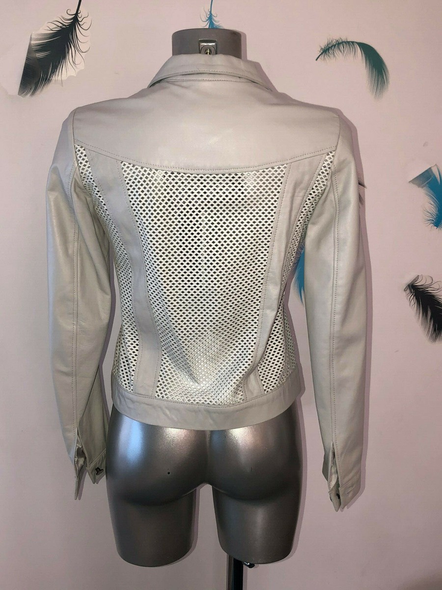 Veste En Cuir De Veau Bicolore Ajourée Jean Sébastien Vassal - Taille M - Neuf Avec étiquettes