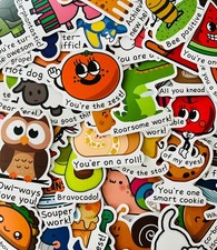 50 Cute Toddler Kid Stickers/Reward Motivational For Kids/Animal  Food Stickers