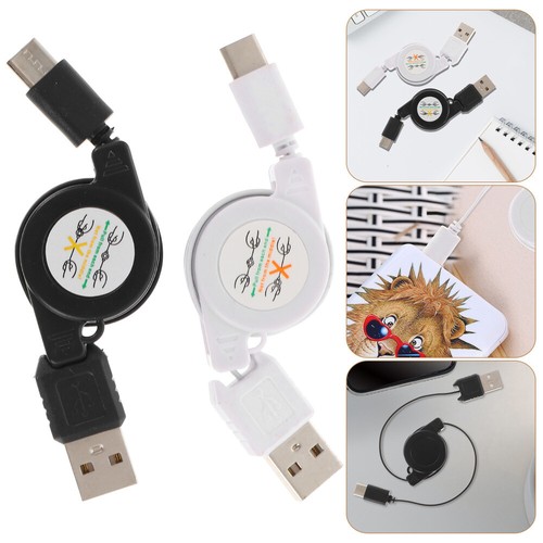 2 Pcs Telescopic Data Cable Type-c Charging Line Retractable Usb - 第 6/12 張圖片