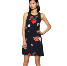 Alice + Olivia Womens Liz Dress Black Castaway Floral Summer Party Chiffon XS
