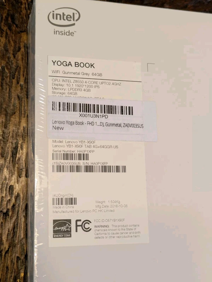 NEW/SEALED Lenovo Yoga Book YB1-X90F 64GB, Wi-Fi, 10.1in Android Tablet Gunmetal - Image 3 of 3