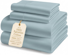 Luxury 1000 Thread Count Egyptian Cotton King Sheets - French Blue