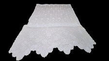 Lace Curtain Panels Sheer Floral Roses Set Of 3 Scalloped 50" x 80"