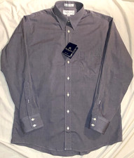 Vtg BURBERRY Button Up Shirt RARE NOS With Tags USA MADE Men's 16 33 Burberrys