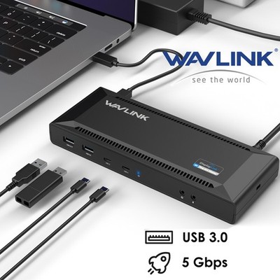 WAVLINK USB-C Dockingstation Dual 5K/4K@60Hz 65W PD Gigabit LAN 5Gbps USB-C