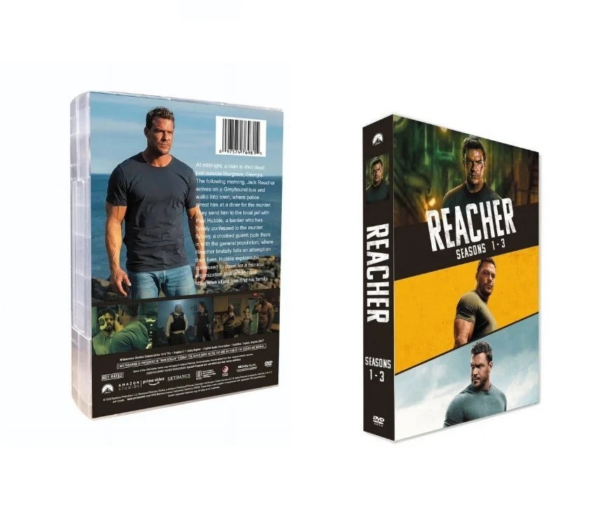 Reacher Jack Reacher Complete Seasons 1-3 DVD Box Set 7 Disc Alan Ritchson NEW