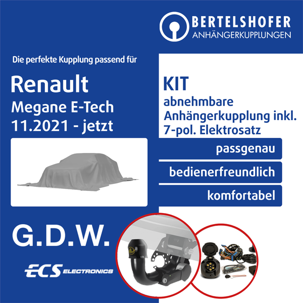 für Renault Megane E-Tech 11.2021-Jetzt AHK Abnehmbar +7Pol Spezifisch E-Satz-image