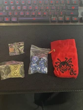Dungeons & Dragons Xanathar’s Treasure Dice, Coin and Bag!! Celestial Glow!