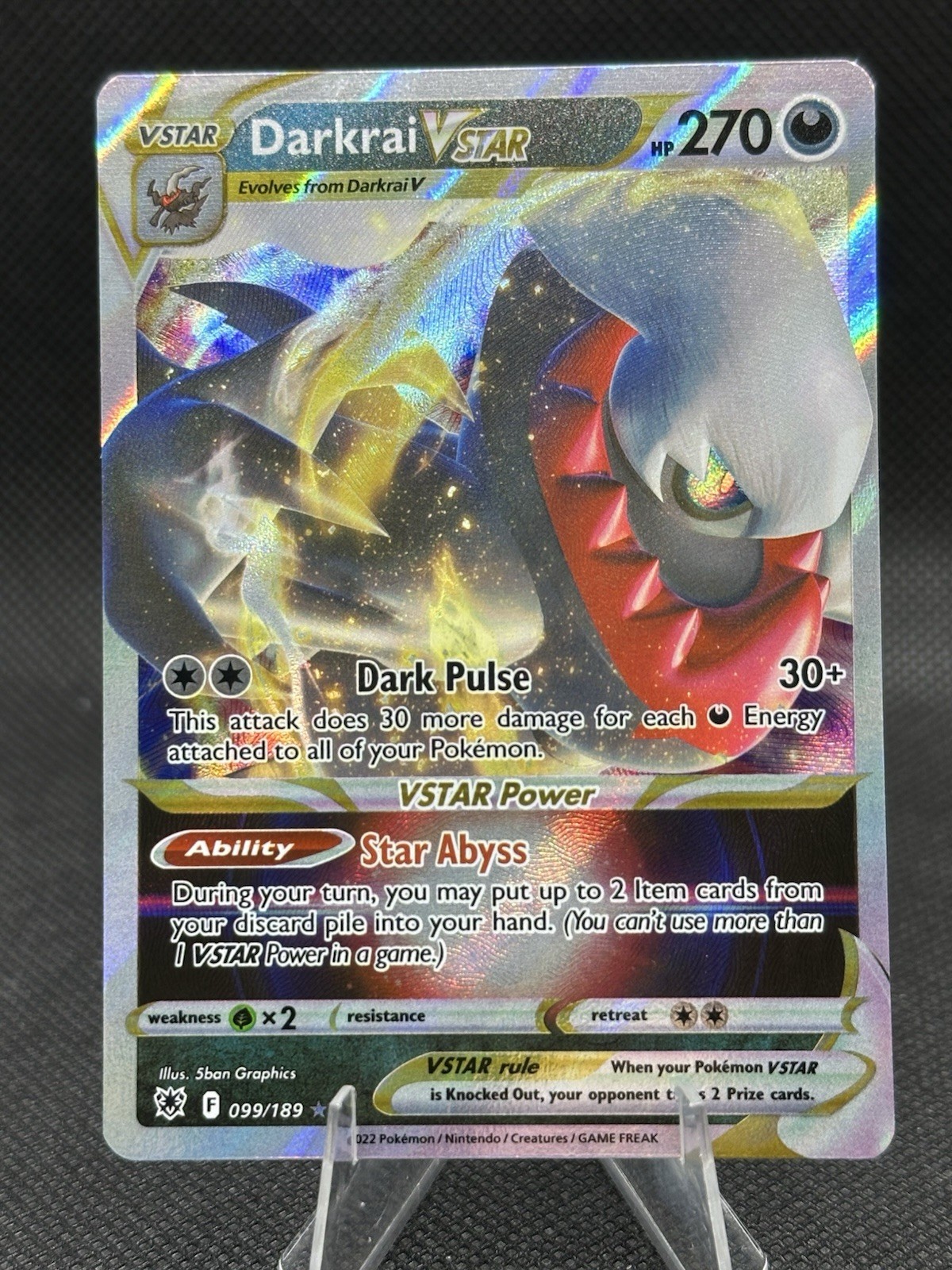 Pokemon TCG Darkrai VSTAR Ultra Rare Card 99/189 Astral Radiance