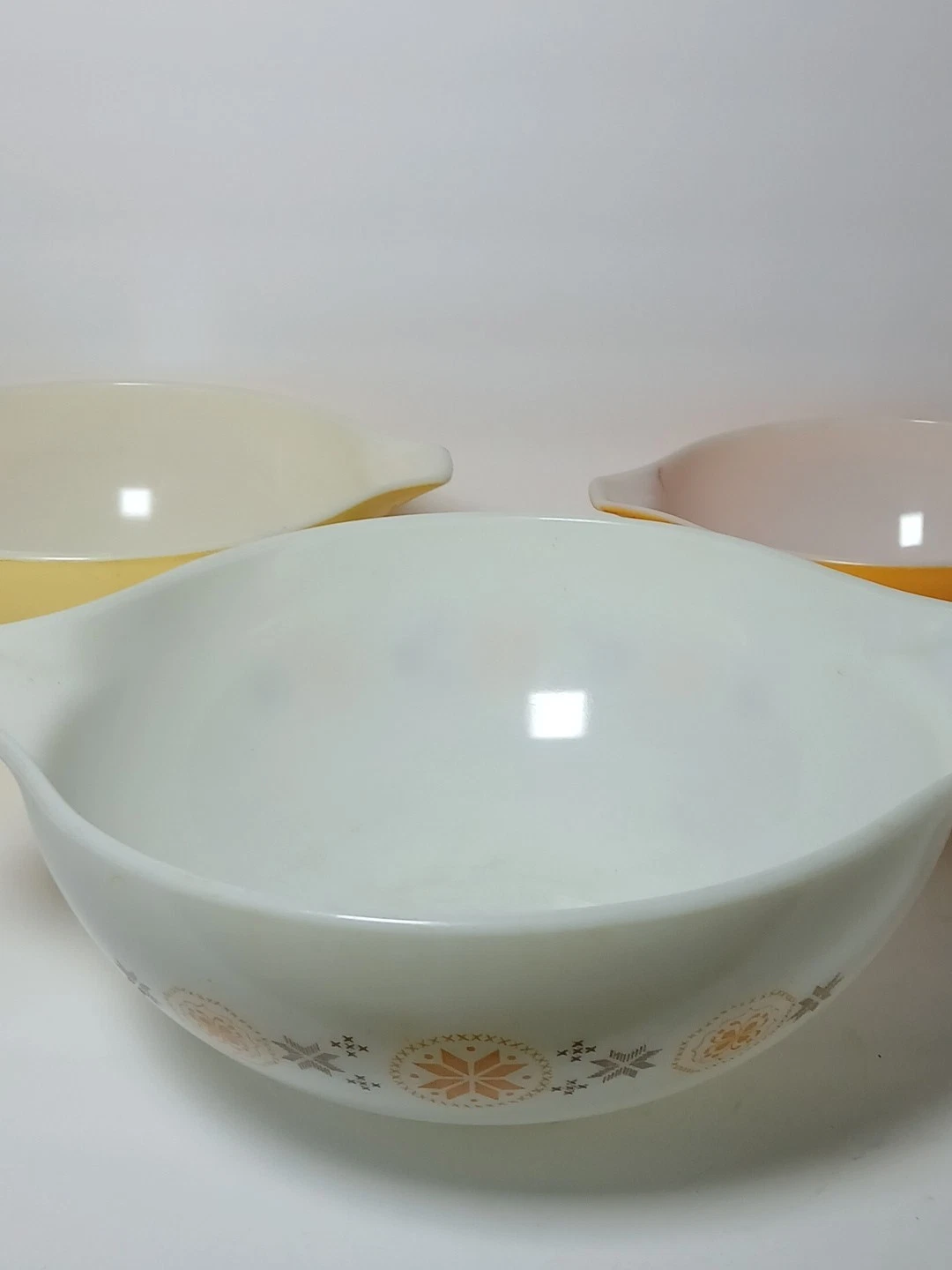 Pyrex Town & Country Cinderella Mixing Bowls Complete Set #441, 442, 443 & 444