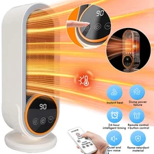 1200W Portable Electric Space Heater Compact with Remote for Indoor Home Office