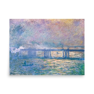 Claude Monet Vintage Charing Cross Bridge Wall Art Print