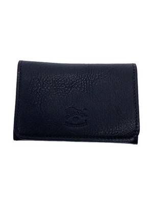 IL BISONTE Card Case Leather Black Men's