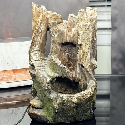 Tree Trunk Tabletop Fountain LED Light Waterfall Nature Limited Decor For Repair