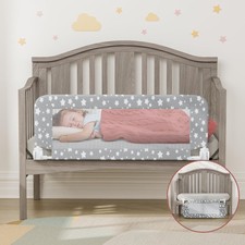 Crib Rail Guard for Toddlers - 35.4" Toddler Bed Rails Convertible Safety Sid...