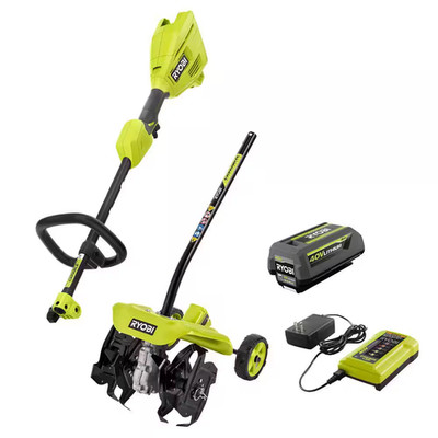 40V Expand-It Cordless Battery Attachment Capable Powerhead Kit & Tiller with 4.