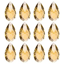 K9 Crystal Pendants Teardrop Beads, 12 Pack 28mm Chandelier, Golden Yellow